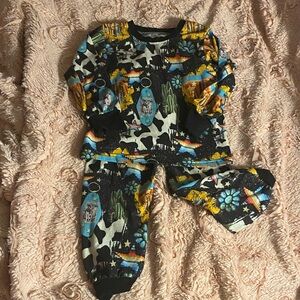 Colorful Western Cow & Cactus Baby Jogger Set